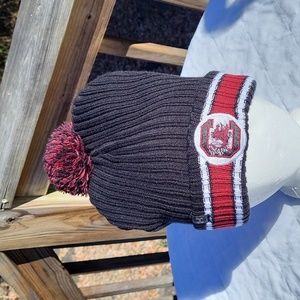 Gamecocks knit ski cap with pompom, USC block C, garnet & black, Under Armour